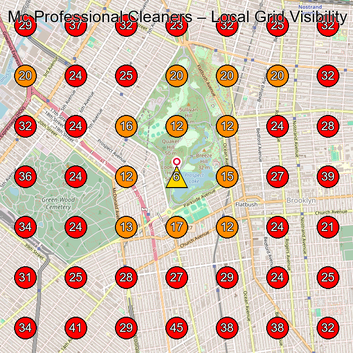 Mc Professional Cleaners GeoGrid visibility map for Commercial Cleaning Service in Brooklyn